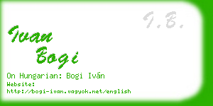 ivan bogi business card